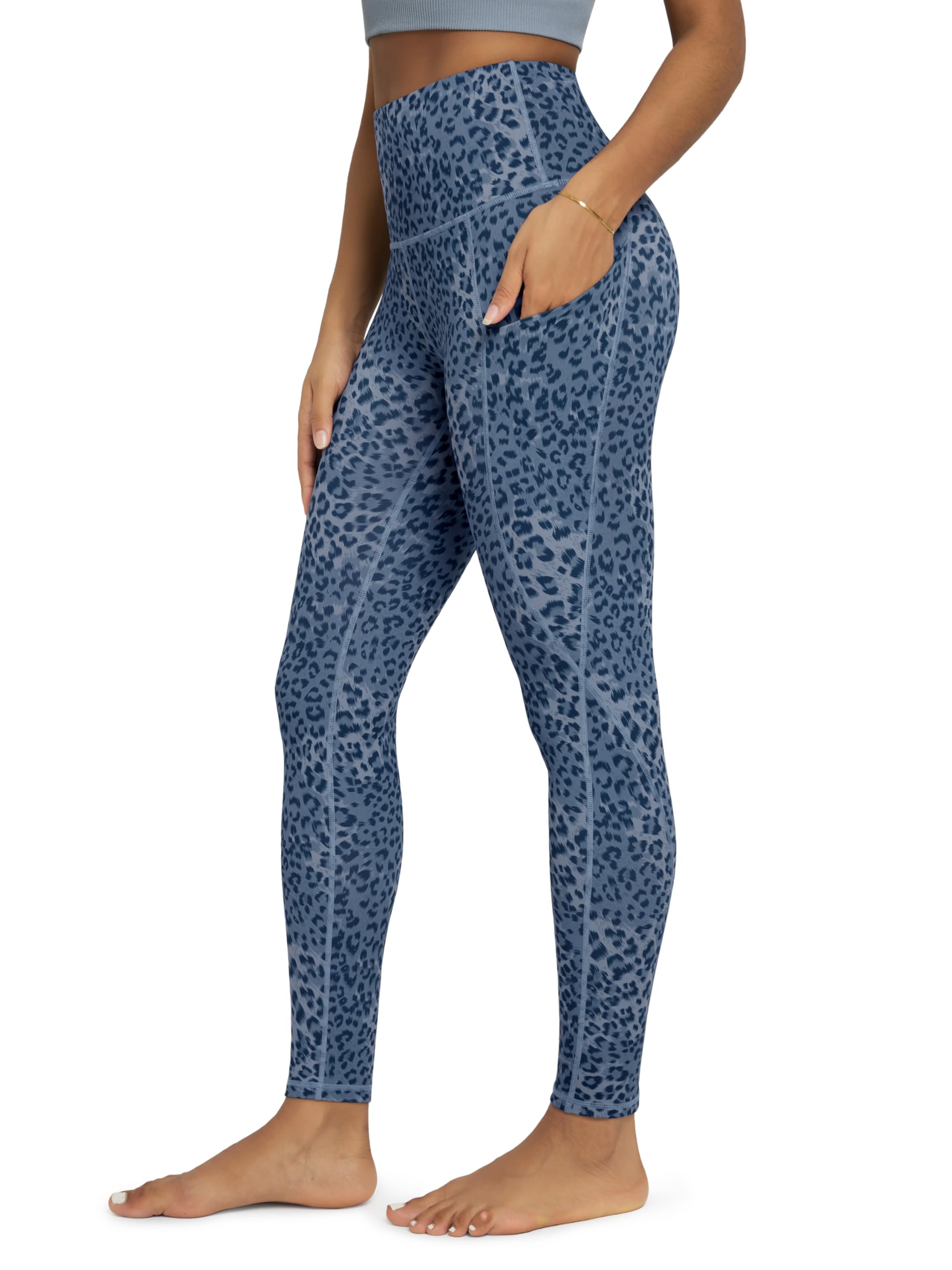 ODODOS Women's High Waisted Yoga Leggings with Pockets, Tummy Control Non See Through Workout Athletic Running Yoga Pants