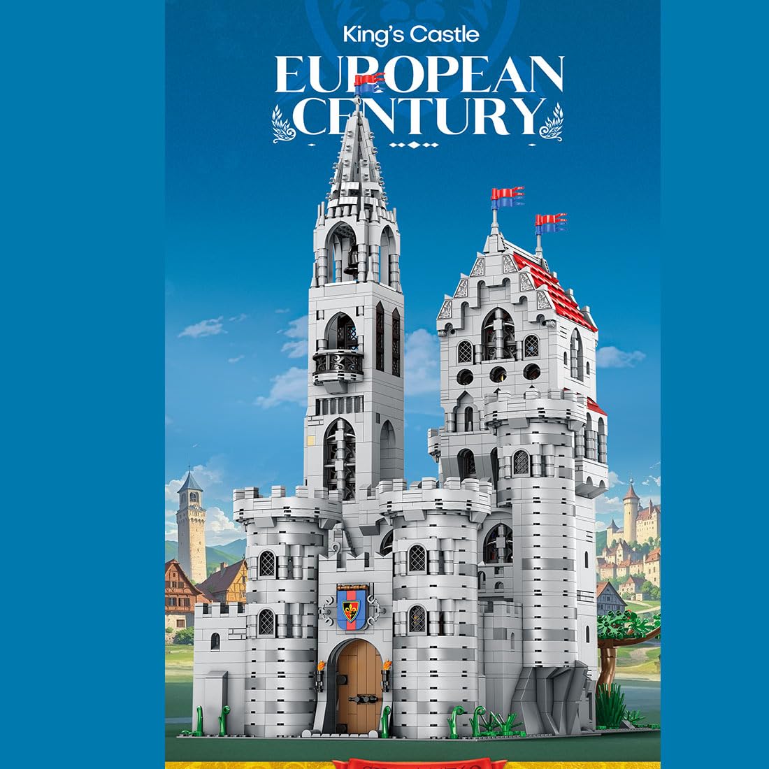 Mittelalterliches europäisches klassisches Burgbausteinset (3999 Teile)