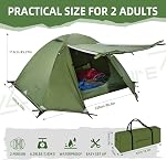 Tente de randonnée légère Clostnature - Tente de camping ultralégère imperméable 1/2 personne 4 saisons, Grande tente facile à installer pour l'hiver, temps froid, famille, extérieur, randonnée