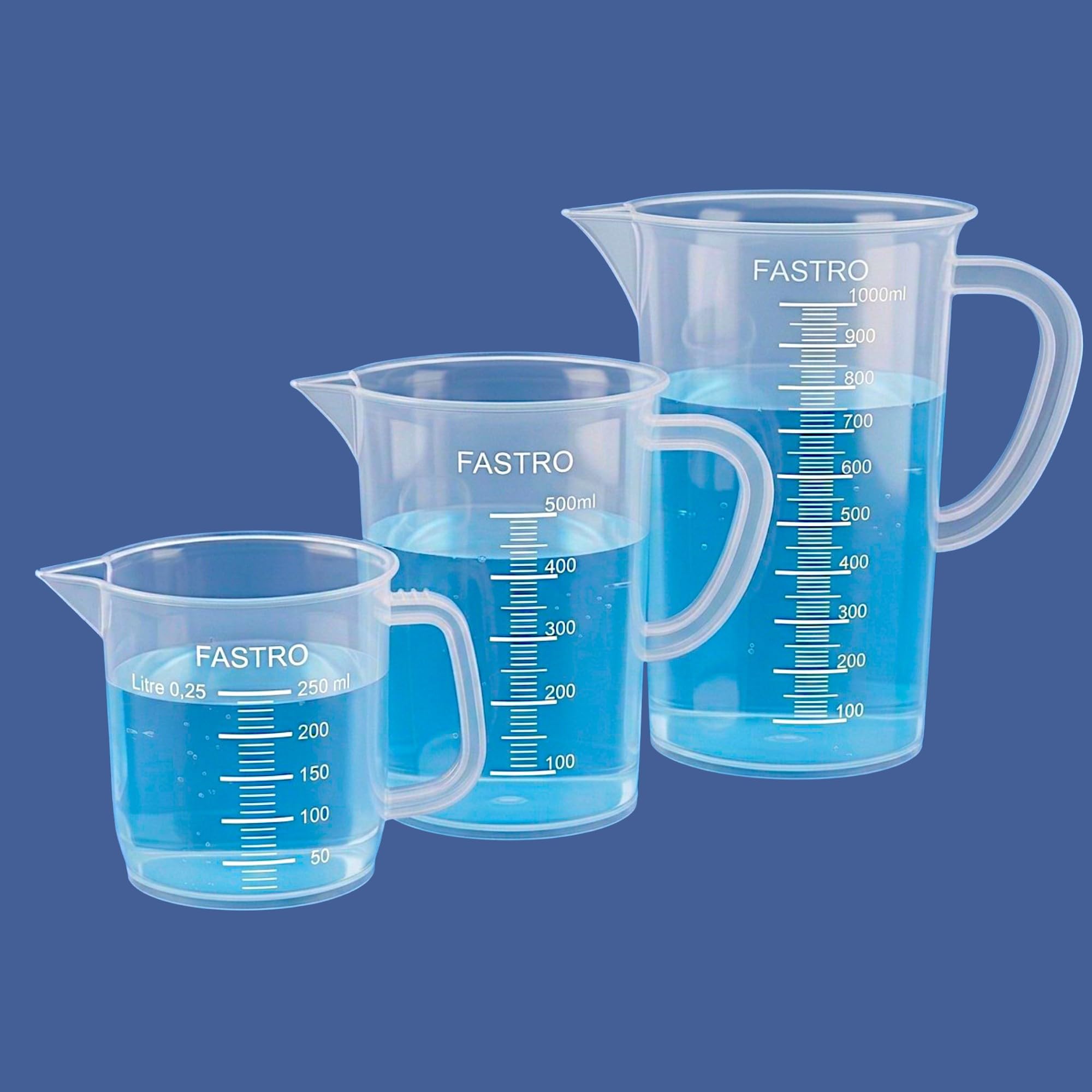 1000ml Measuring Jugs - Clear Plastic with Handles -13
