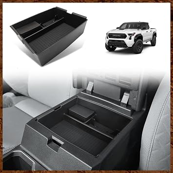 Muslogy Center Console Organizer for 2024 2025 2026 Toyota Tacoma Black