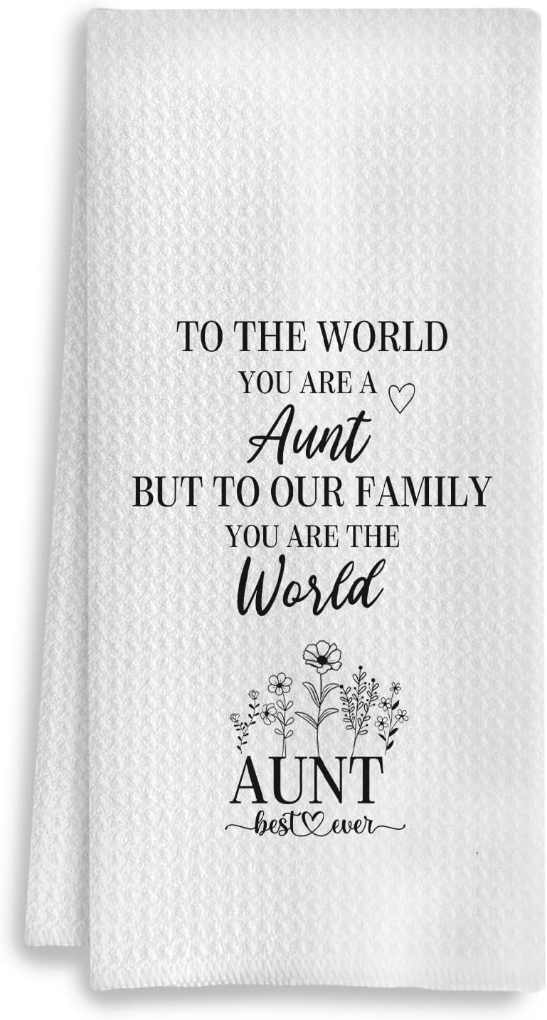 Best Aunt Ever Gifts Kitchen Towels, Auntie Aunt Gifts Dish Towels for Kitchen, Aunt Auntie Gifts from Nephew Niece, Aunt Gifts for Christmas Birthday Hand Towels for Bathroom, 16x24 Inches