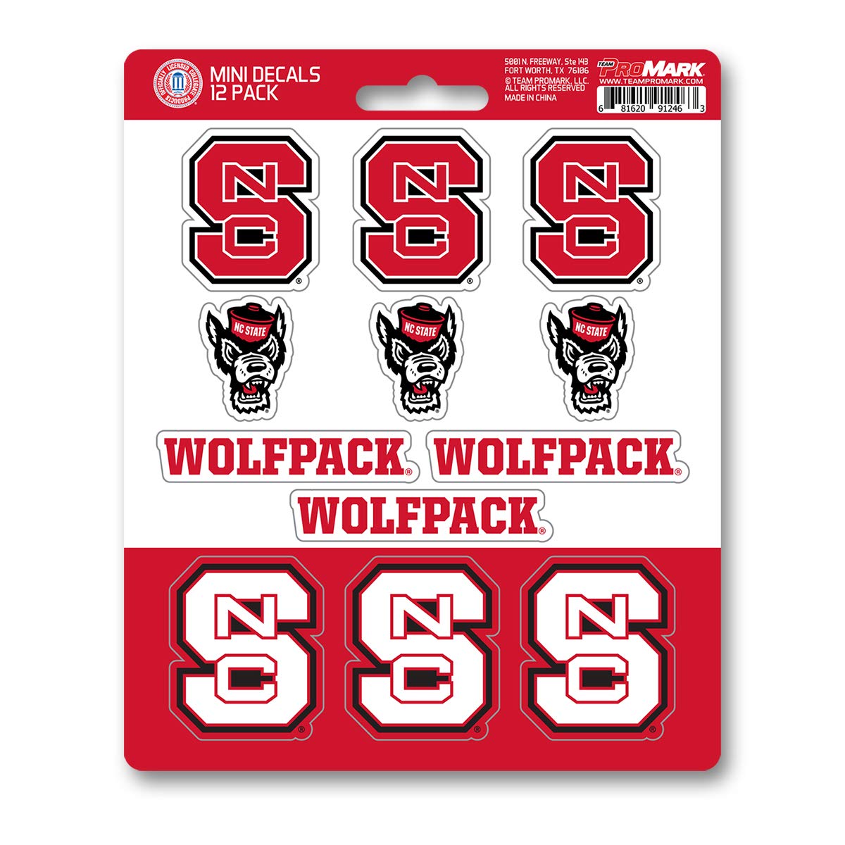 FANMATS NCAA Unisex-Teen Decal Set Mini 12 Pack