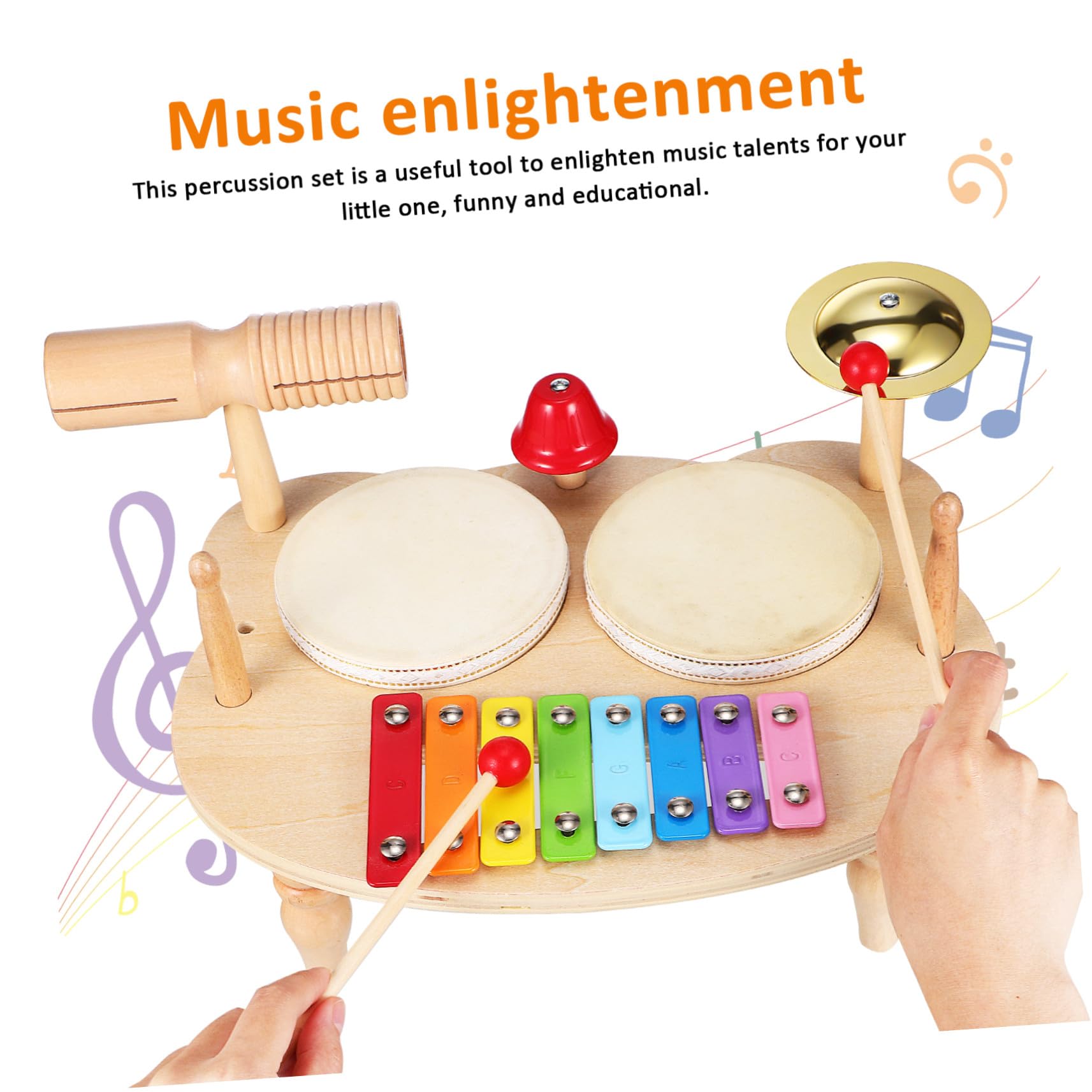 Instrumentos de Percusión de Madera para Niños, Kit Musical | Colorido y Adorable, para Obsequio Musical, Efectos Ricos, Educativo y Divertido