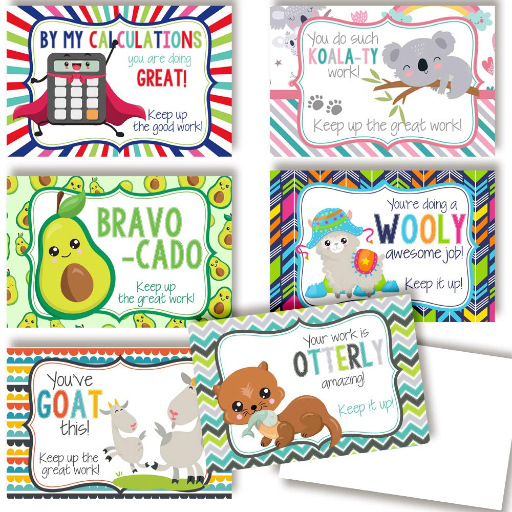Animal Themed Keep Up The Good Work Blank Cards For Students From Teachers, 4"x6" Fill In Notecards (6 different designs) by AmandaCreation (30)