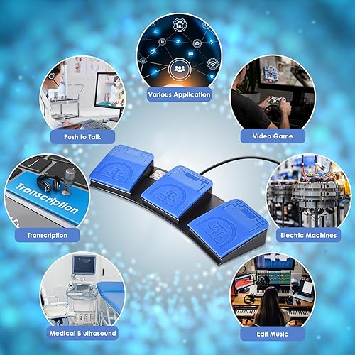 Miniatura 7 de iKKEGOL Interruptor de pedal USB actualizado 2023 para PC, interruptor de pie triple - Control manos libres Teclado programable personalizado tecla