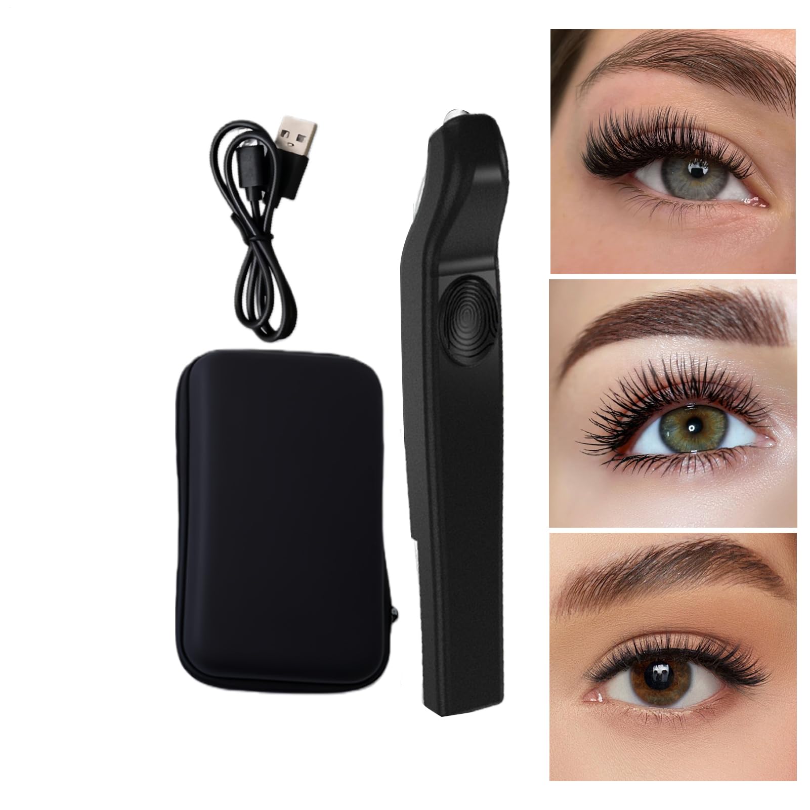 Wimpernzangen mit Licht – Gerät zum Auftragen von Beauty-Make-up, wiederaufladbar, Pinzetten für Wimpernbüschel mit Licht – für Künstler, Mädchen und Anfänger