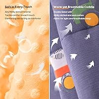 Vista 2 de Uttermara Manta con peso de 3 libras, forro polar minky ultra acogedor y lado de algodón con patrones de dibujos animados, manta pesada reversible