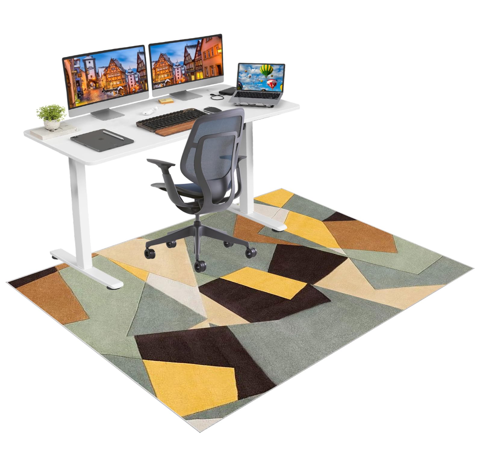 Ruxevnsy 0967A Office Chair Mat For Hardwood Floors Non Slip Computer Desk Chair Mat For Carpet Floor Protector Mat For Rolling Chair Gaming Chair Mat For Carpet Floor Mat For Office Chair Gaming Rug 80 X 120 Cm
