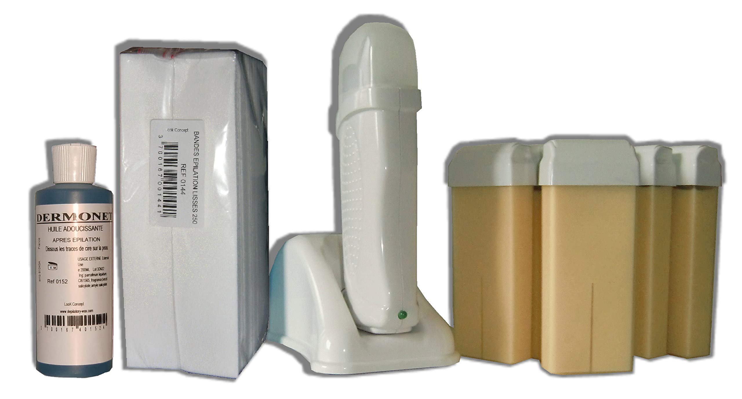 Storepil - Kit d'épilation UNO avec accessoires - Cire à épiler Nacrée Blanche, 6 x 100 ml -