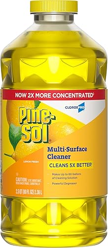Pine-Sol Limpiador multisuperficie, CloroxPro, fórmula concentrada 2x, limón fresco, 80 onzas líquidas