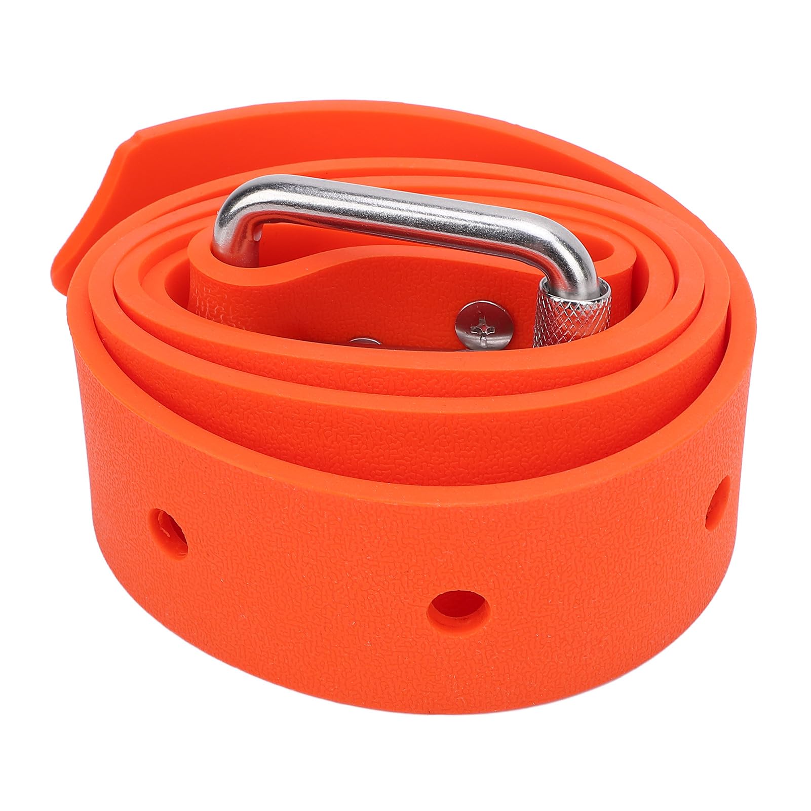 ZAWELIYO Adjustable Silicone Freediving Weight Belt, Quick Release Stainless Steel Buckle for Diving, Snorkeling, Buoyancy Control (Orange)