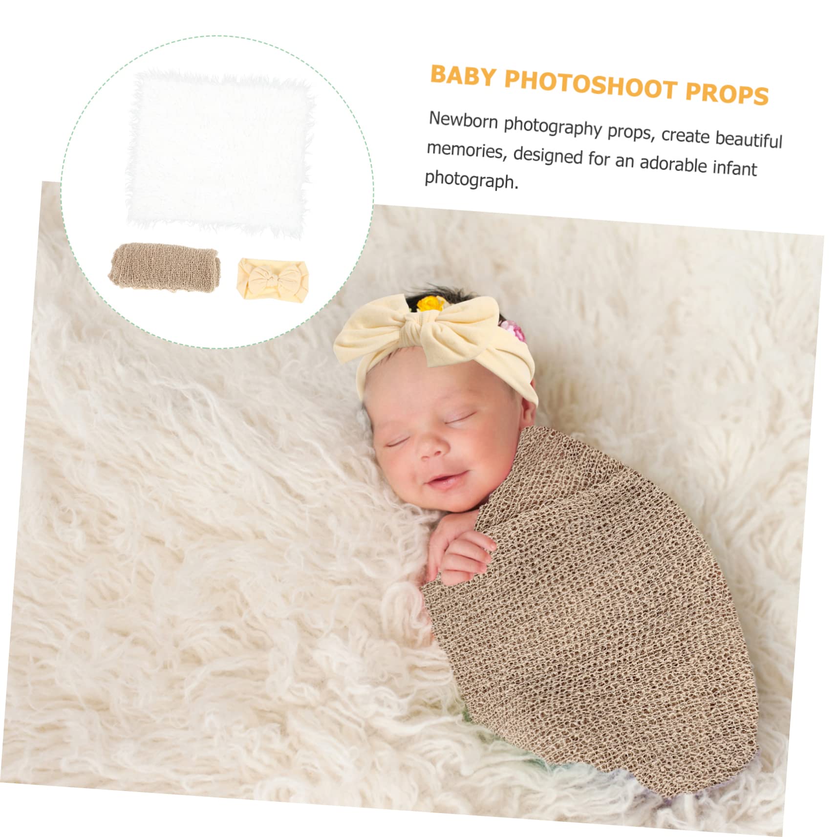 1juego Conjunto De Accesorios De Fotografía para Recién Nacidos Diadema Envoltura y Props para Fotografía De Bebés Niño Niña y Niñas