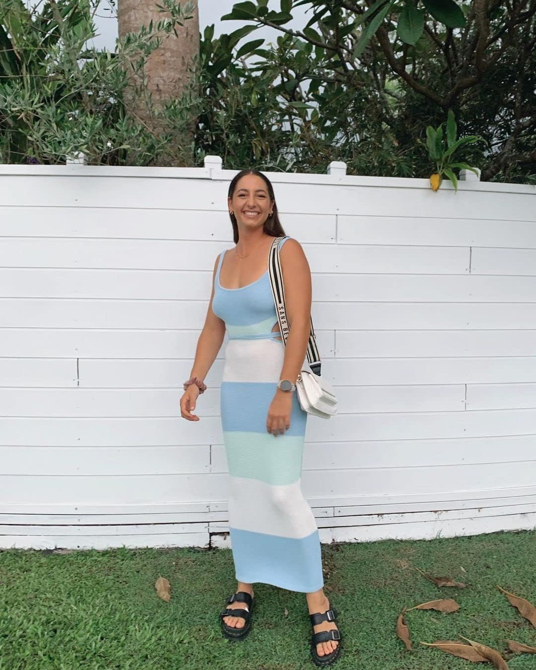 NUFIWI Women Backless Hollow Out Long Dress Sexy Knitted Maxi Dress Bodycon Spaghetti Strap Cocktail Party Midi Dress - Image 5