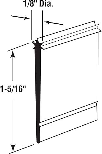 Miniatura 2 de Puerta inferior de barrido para regadera, 1/8 x 1 pulgada – 5/16 x 36 pulgadas, vinilo transparente