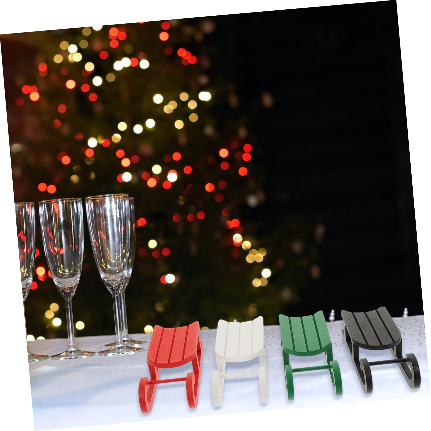 PRETYZOOM 12 STK Schlittenanhänger Aus Holz Weihnachtsdekoration Weihnachtliches Herzstück Weihnachtsschlitten Santa Schlitten Staute Mini-Schlitten-Ornament Miniatur-Schlitten Hölzern