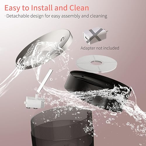 Miniatura 9 de beQ Fuente de agua para gatos, dispensador de agua ultra silencioso para mascotas, sin BPA, nivel de agua visible, adecuado para gatos, perros