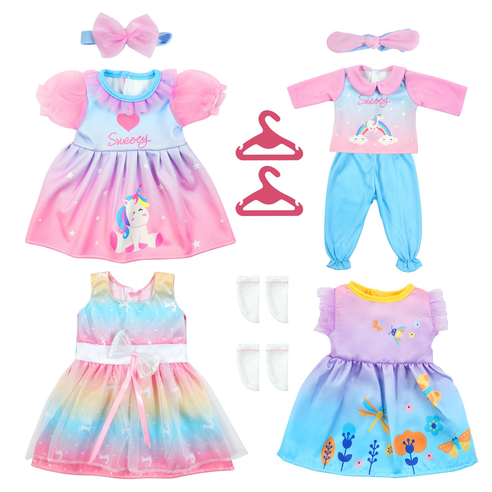 Set Vestiti Per Bambole Newborn Da 35-45 Cm - Tuta Maniche Lunghe Con Tiara E Borsa Orso, Regalo Per Bambine