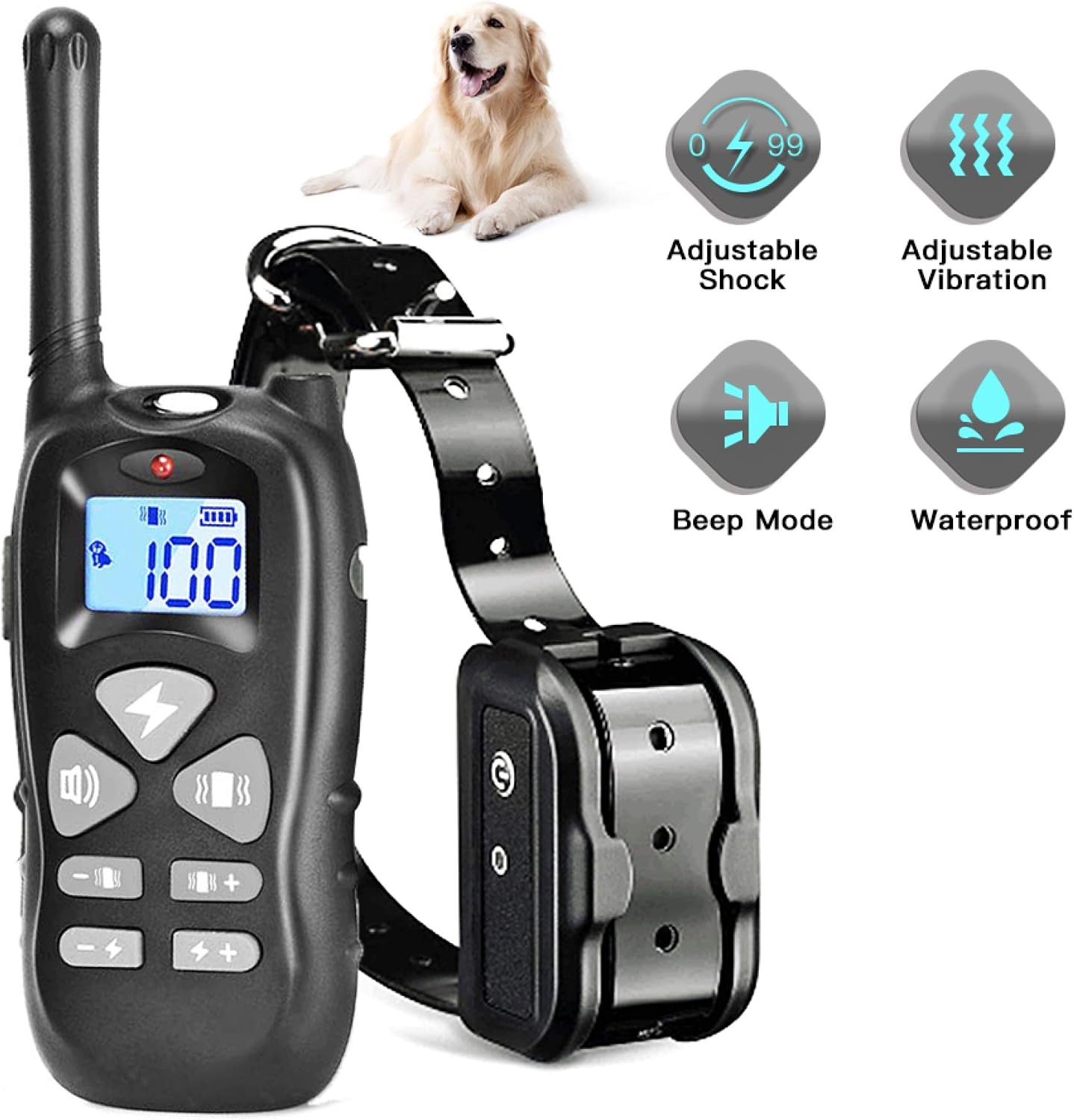 Shock Collar for Dogs,Dog Training Collar - Rechargeable Dog Shock Collar with Remote w/3 Training Modes Beep Vibration Shock Waterproof…
