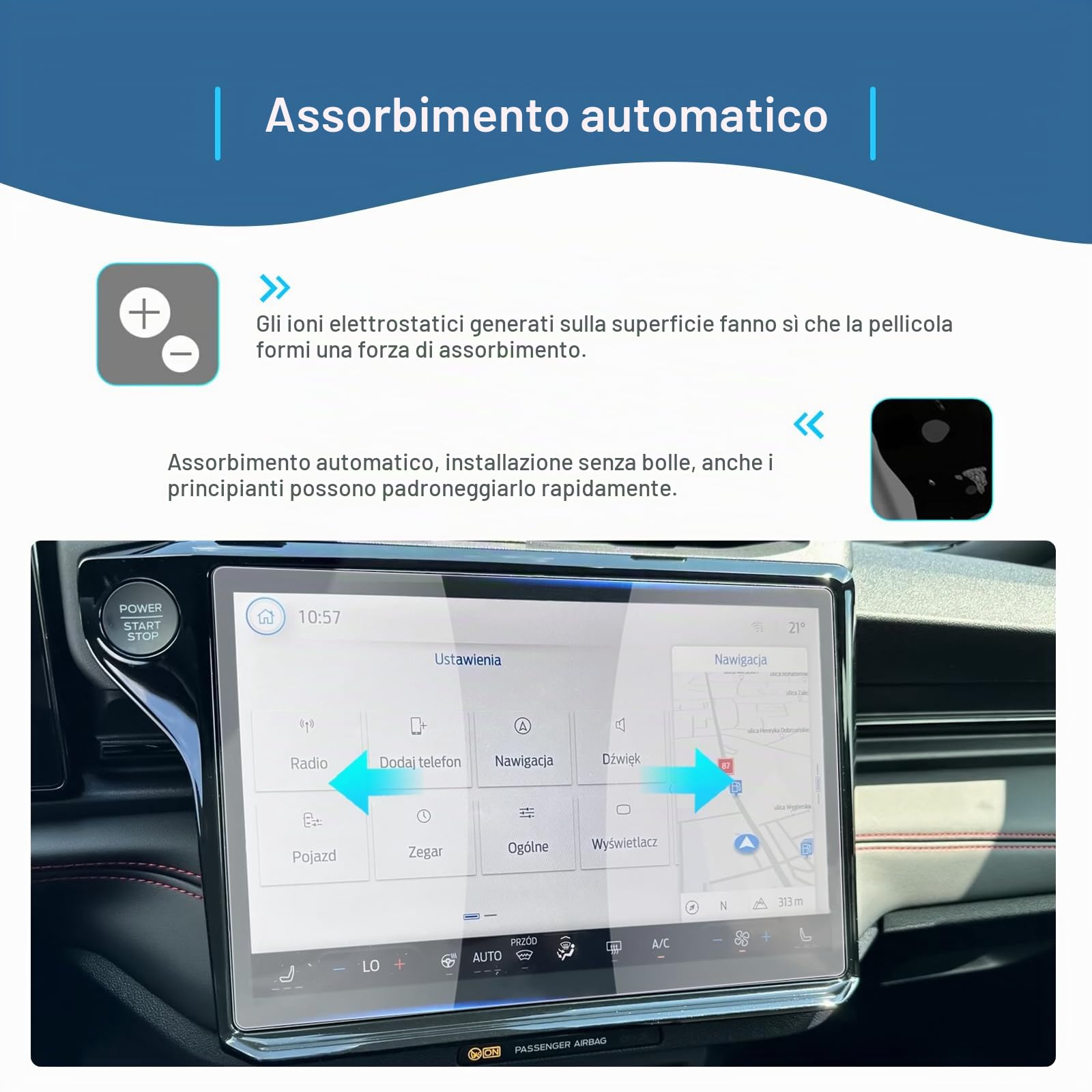 Pellicola protettiva per navigazione Ford Puma ST Line 2024-2025 SYNC 4 12 pollici accessori 2025