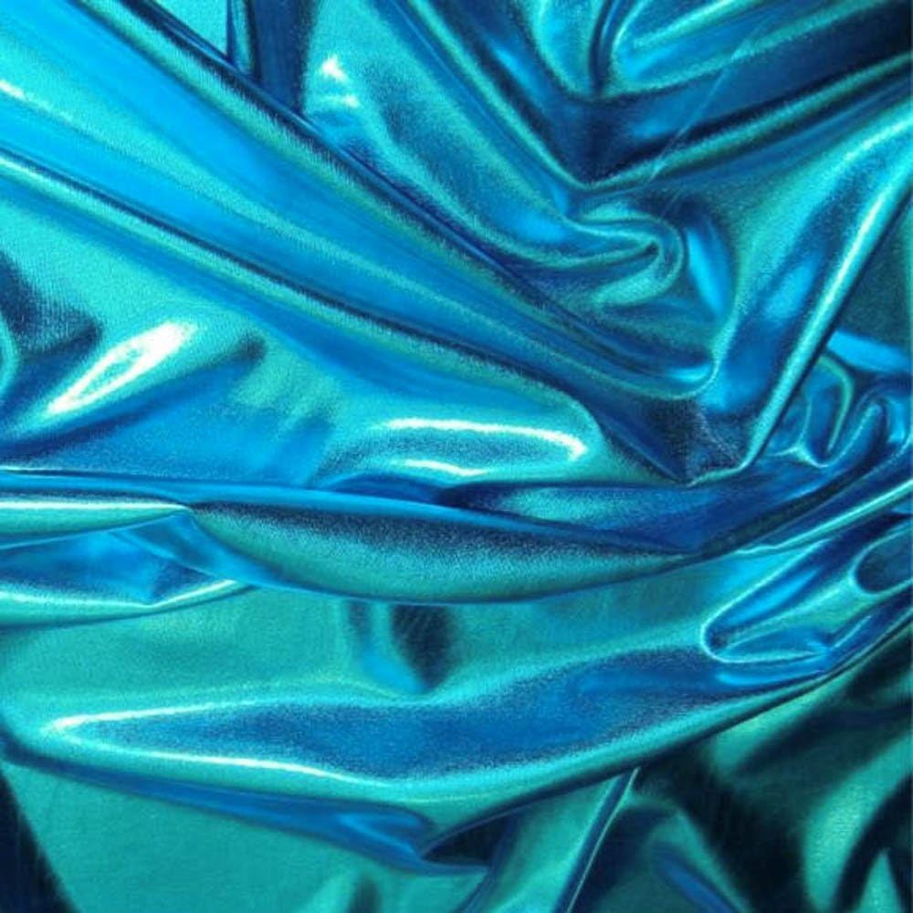 Spandex Metallic Fabric Turquoise, 60" Wide โ Sold by The Yard (FB)