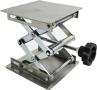 HFS(R) 4" x 4" 100mm Stainless Steel Lab Jack Scissor Stand Platform 3kg/6.6lbs Load Bearing 3kg/6.6lbs