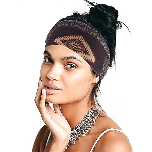 Miniatura 3 de Diademas bohemias para mujer, bandas anchas elásticas para el cabello, anudadas, estilo africano, bandas para la cabeza, para yoga, correr, banda