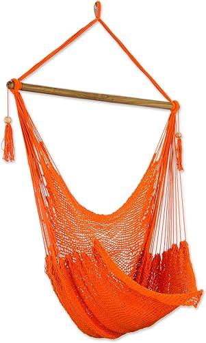Miniatura 2 de NOVICA Columpio de hamaca de algodón mandarina tropical