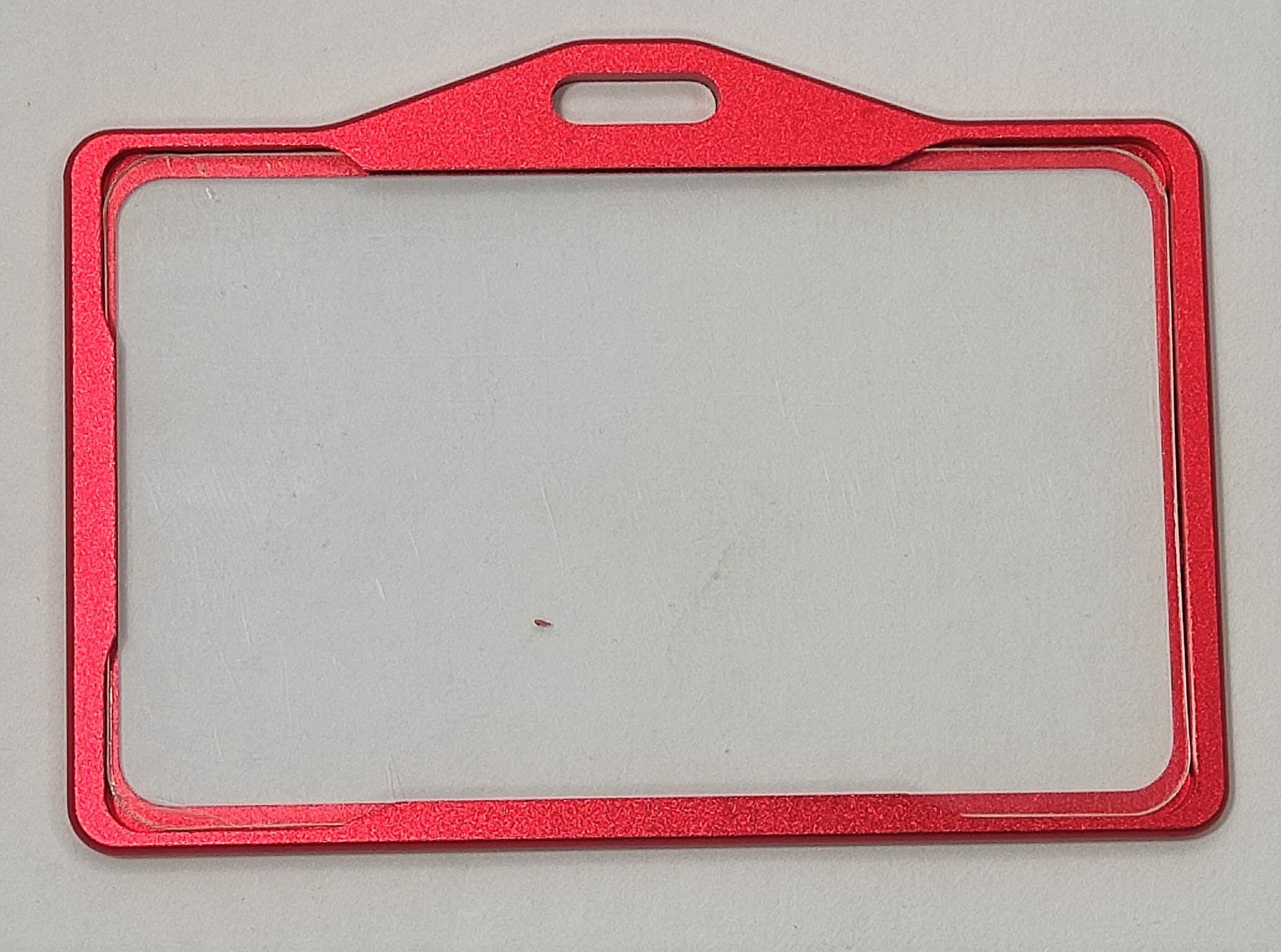 Dotpot i Cards-Natural Hard Metal (Aluminum Alloy) ID Card Holder/Badge for Office ID Cards (Horizontal)(Red, Pack of 1pcs)