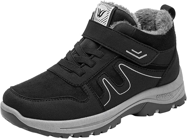 BGNTBUK Ladies Waterproof Snow Boots Size 8 Winter Shoes, Winter Snow Boots Lined Anti-Slip Waterproof, Trekking Hiking Walking Shoes, Unisex Adult Snow Boots Womens Waterproof Extra Wide Size 6 Fit