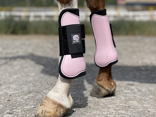 Miniatura 8 de Juego de 4 botas de tendón de caballo con frente abiertoFetlock para caballo