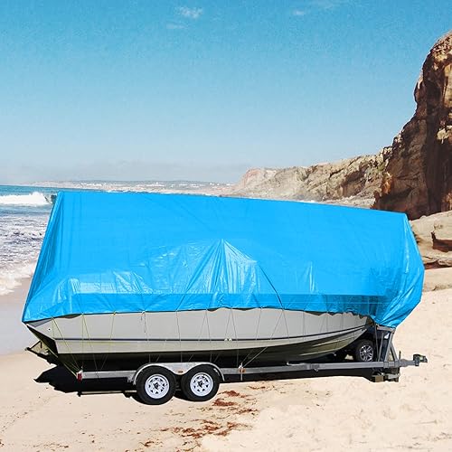 Miniatura 6 de COARBOR Lona impermeable de 5 x 7 pies, protección de 0.197in, cubierta de piscina para barco al aire libre, caravana, color azul