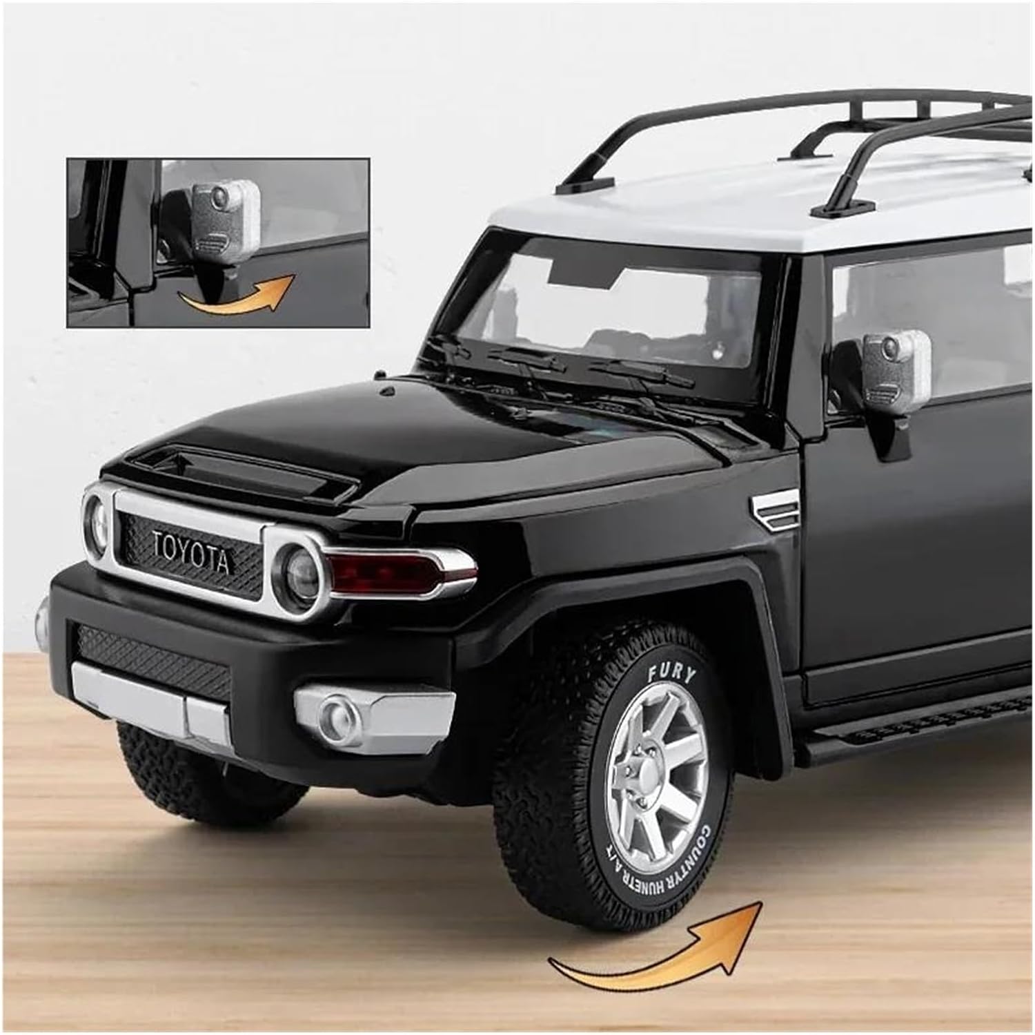 Decorative Car Model 1:24 for FJ Cruiser Off-Road Diecast Metal Alloy Display Car Model Reception Area Decoration Perfect for Gifting(Blue)