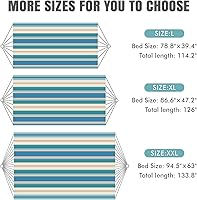 Vista 7 de Hamaca brasileña con correas para árboles, hamacas de lona, hamaca portátil con bolsa de transporte para patio trasero, porche, uso en exteriores e