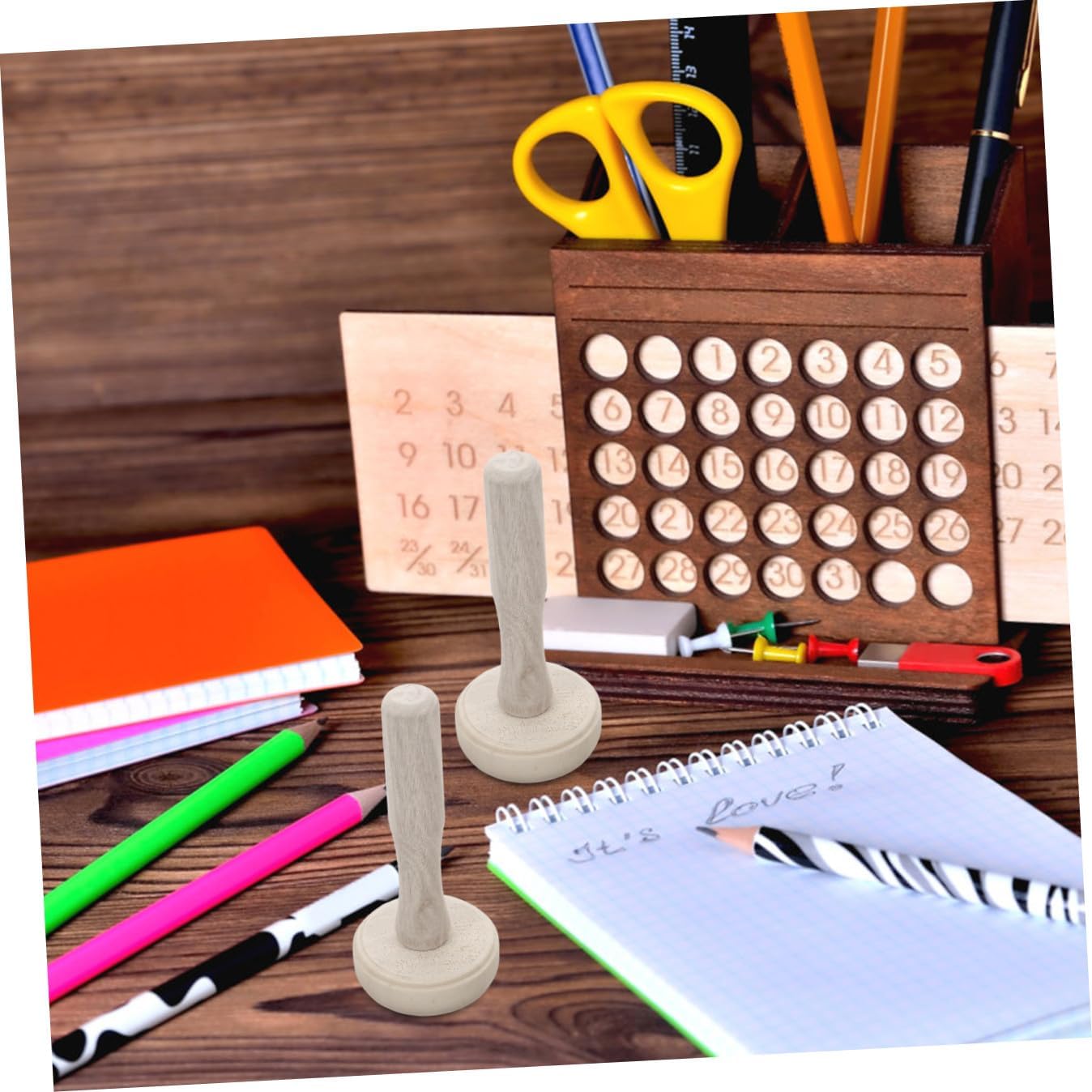 Uonlytech 10pcs Mushroom Rubbing Roller Wood Printmaking Tools for Painting and Crafting