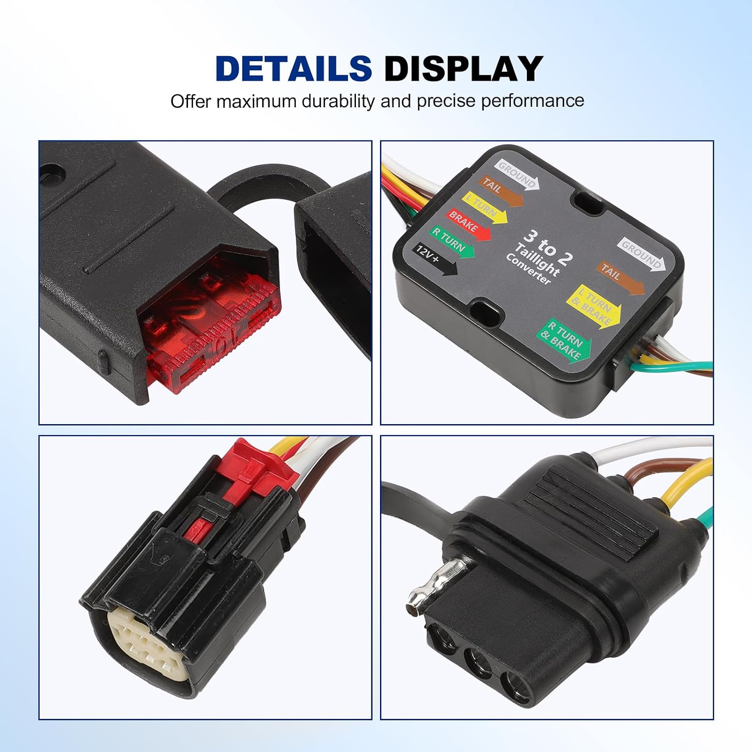 4-Pin Trailer Wiring Harness with Converter for 2011-2014 Ford Edge Limited SE SEL Sport, Plug and Play 4-Way Flat T-Connector Tow Hitch Trailer Wiring Kit Replace 56120