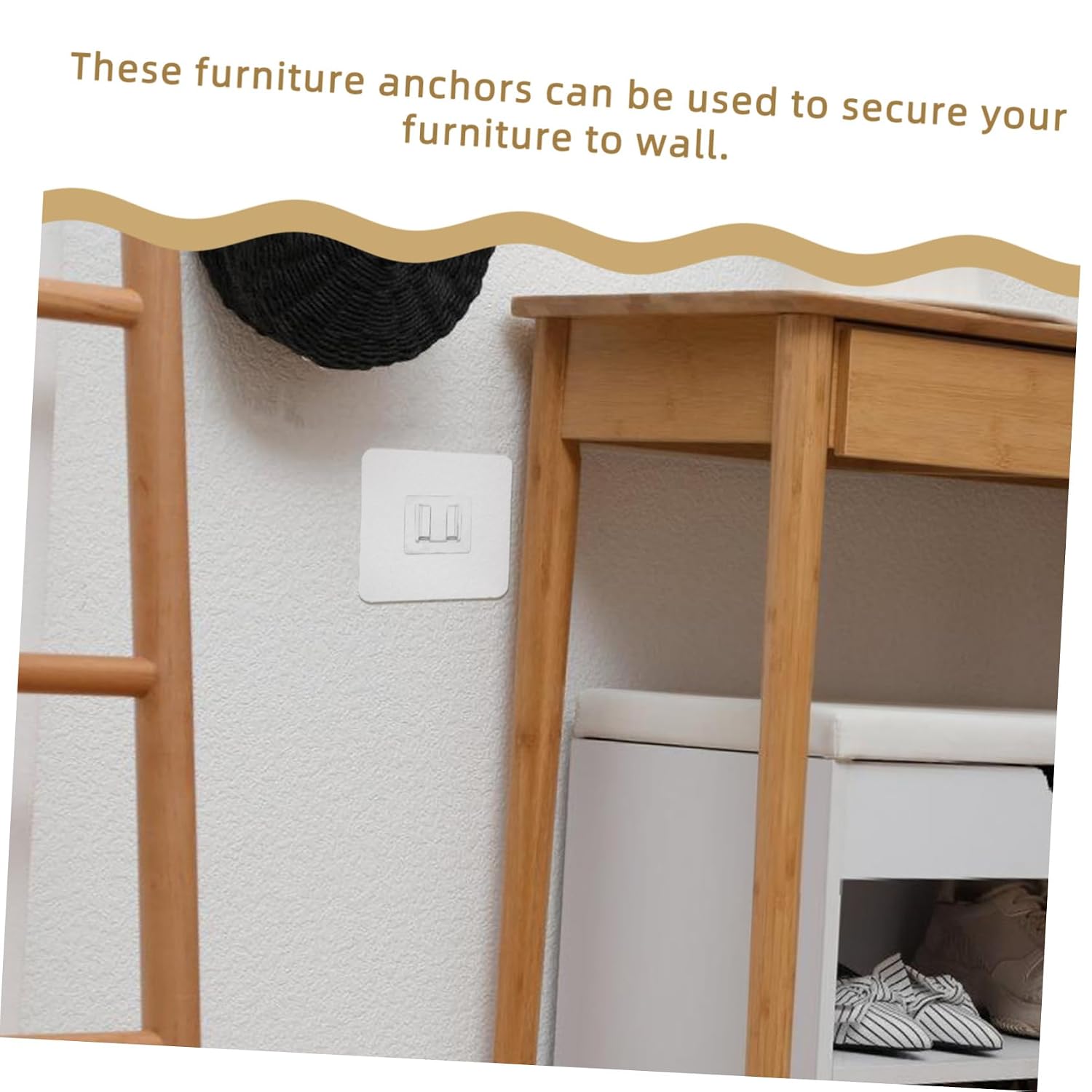 Toddmomy 30pcs Furniture Safety Anchors Adhesive Wall Straps Strong Easy Install Protect Boys and Girls Pets