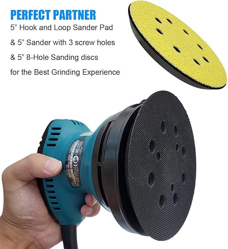 Miniatura 5 de Replacement Sander Pad for Makita 743081-8, 743051-7 - Fit BO5041/K, BO5010/K, BO5030/K, BO5031/K, XOB01Z Random Orbital Sanders - Standard 5" Hook