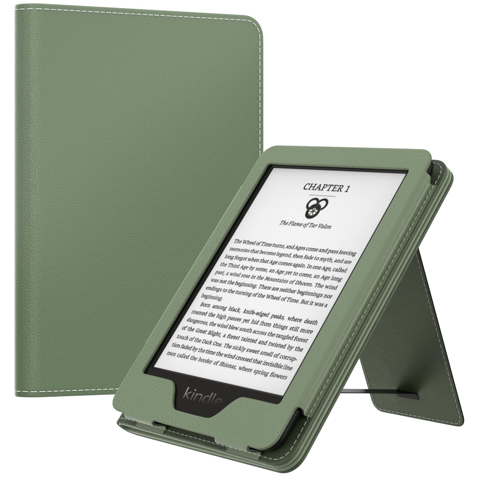 MoKoCase for All-New 6" Kindle(11th Generation, 2024/2022 Release)/(10th/8th Gen, 2019/2016), Ultra Lightweight PU Shell Cover with Auto Wake/Sleep for Kindle 2024, Celadon