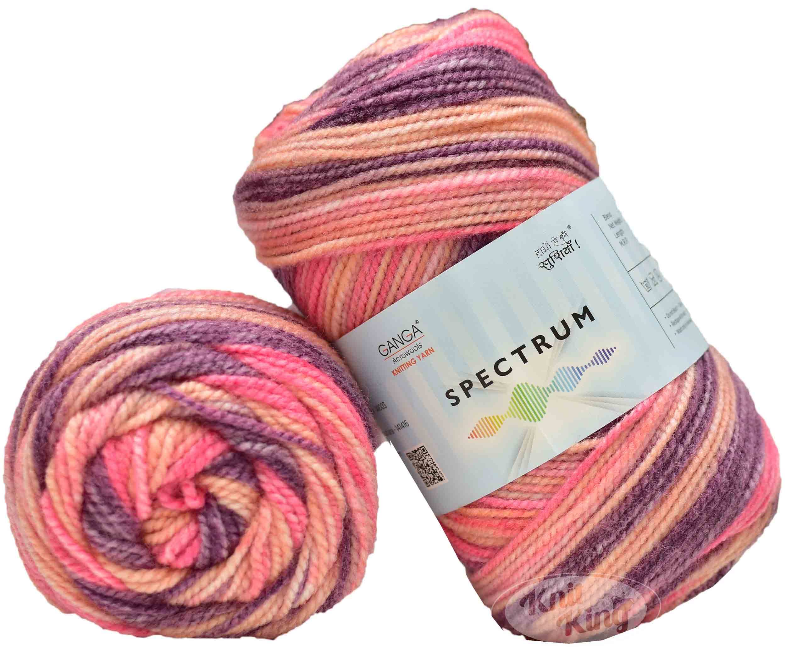 GANGA Spectrum Raspbarry 200 GMS Wool Ball Hand Knitting Wool/Art Craft Soft Fingering Crochet Hook Yarn, Needle Knitting Yarn Thread Dyed-O Art-ADFG