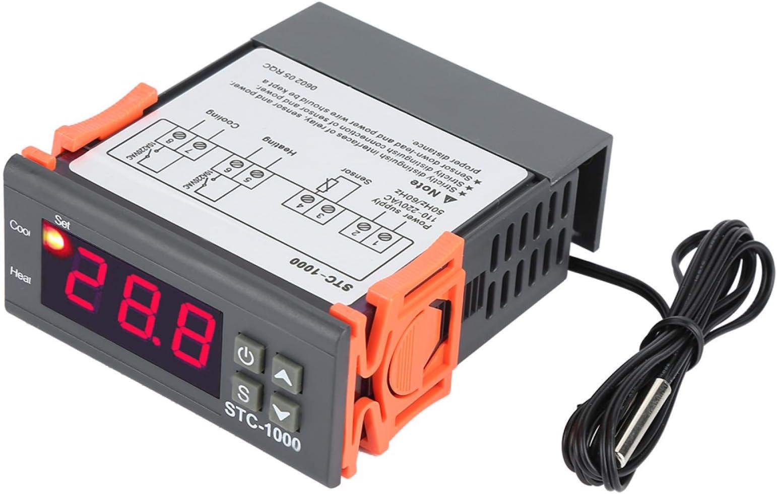Digital Temperature Controller, Temp Control Thermostat Temperature Controller Temp Sensor Electric Centigrade Control Switch for Incubator Brooder Refrigerator Fermenter Home Brewing 110 220V