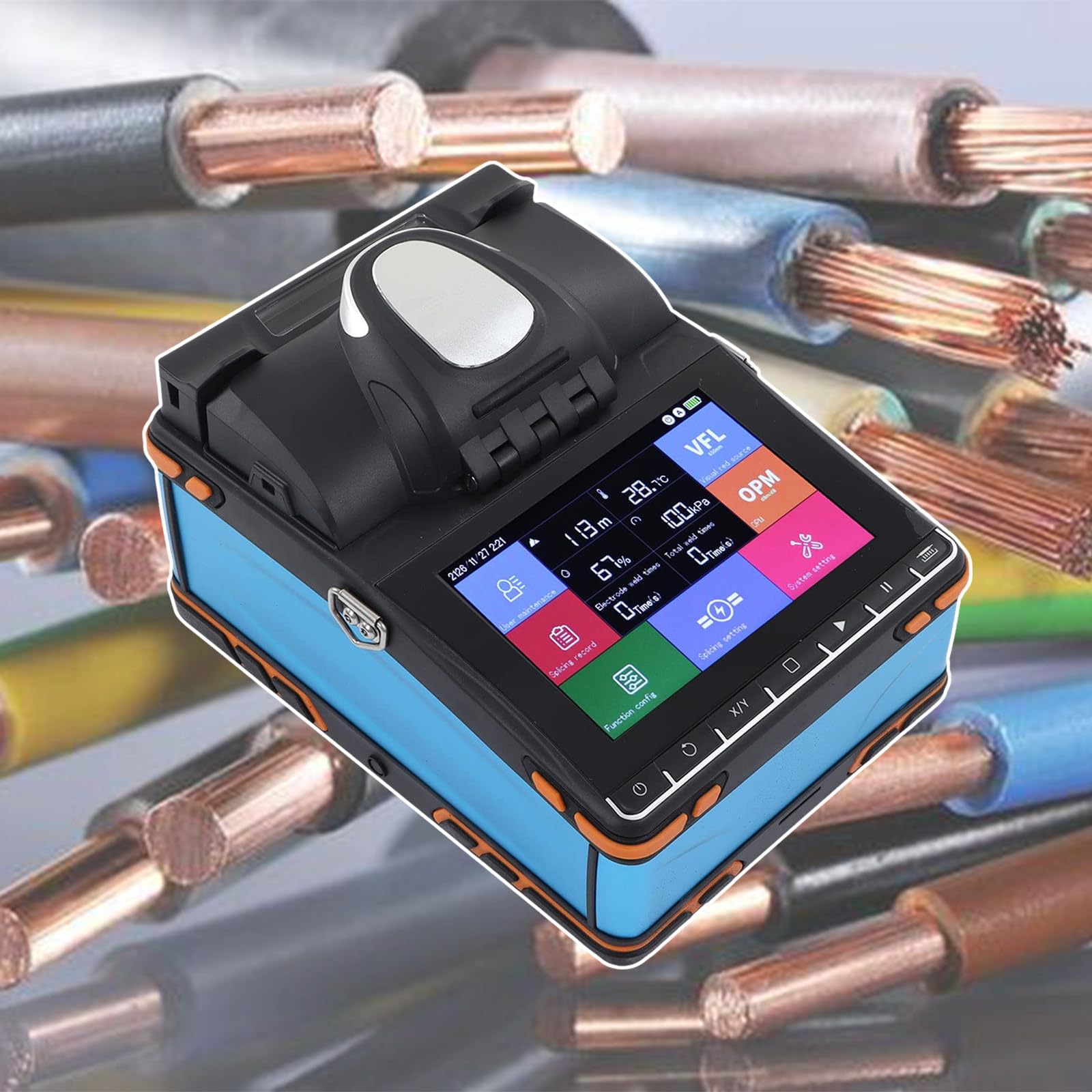 High Accuracy Optical Fiber Fusion Splicer Welding Machine Tool, Built-in VFL+OPM Six Wave Lengths, for Optical Fiber & Cable Projects
