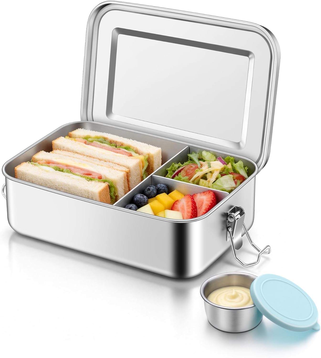 TeamFar Stainless Steel Bento Box, 47oz/1400ml Lunch Box for Adults/Kids