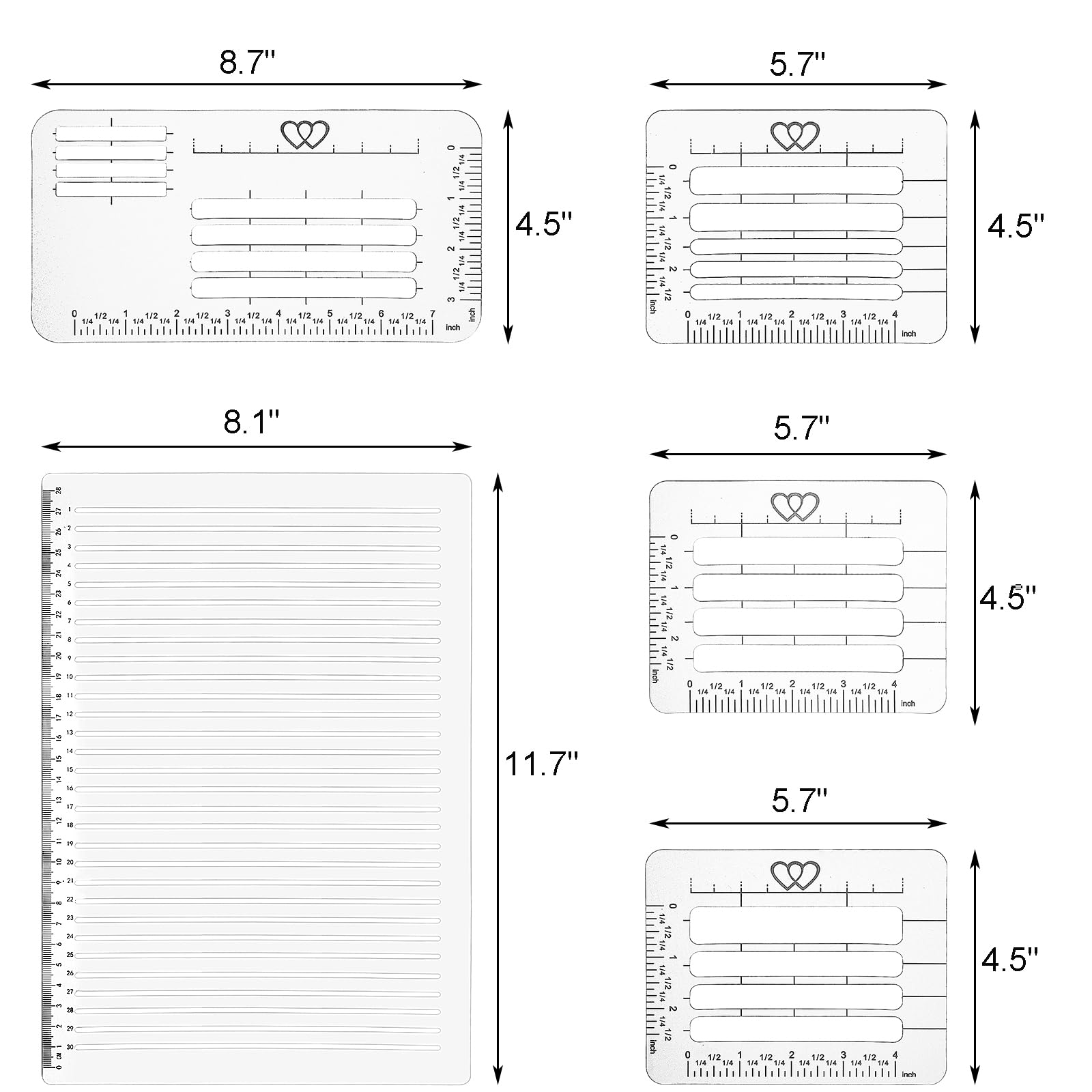 Suwimut 11 Pack Straight Line Stencil Template for Journaling and Envelope Addressing Guide Stencil Templates Set, 11 Inch Scale Spacing Line Drawing Stencils for Card Paper Journal Lettering Writing - Image 2