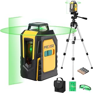 PREXISO 360° Green Laser Level with Tripod - 100Ft Self-Leveling Cross Line for Tiling, Construction, Renovation | Glasses & Bag Included