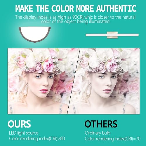 Miniatura 5 de Flynix Aplique de pared LED regulable de 13 pulgadas, lámpara de pared de media luna, temperatura de color ajustable de 3000 K4000 K5000 K, moderna