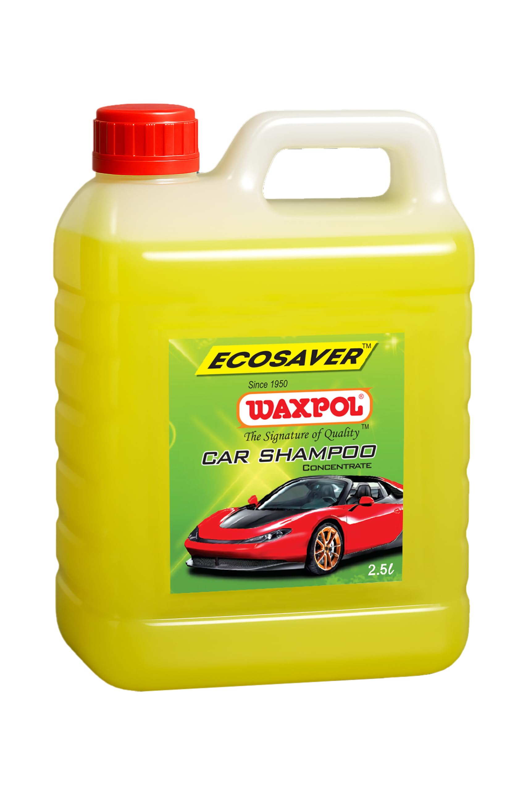 Waxpol Ecosaver Car & Bike Wash Shampoo Concentrate - 2.5 LTR for Foam Wash, Safe on Paint, Tough on Dirt pH-Balanced & Residue-Free