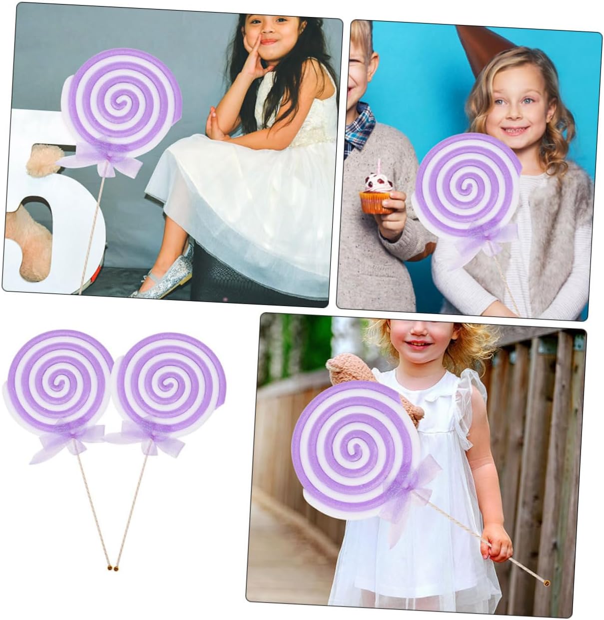 Zerodeko 2pcs Lollipop Decoration Props Fake Lollipop Models for Party Photography Candy Theme Photo Booth Decor