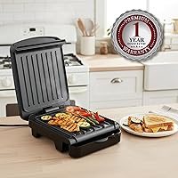 Vista 9 de OVENTE 2-Serving Electric Indoor Grill & Panini Press with Easy Clean Non-Stick Plate Coating, Opens 180 Degrees, 8.15" x 7.4" Space Saving Design