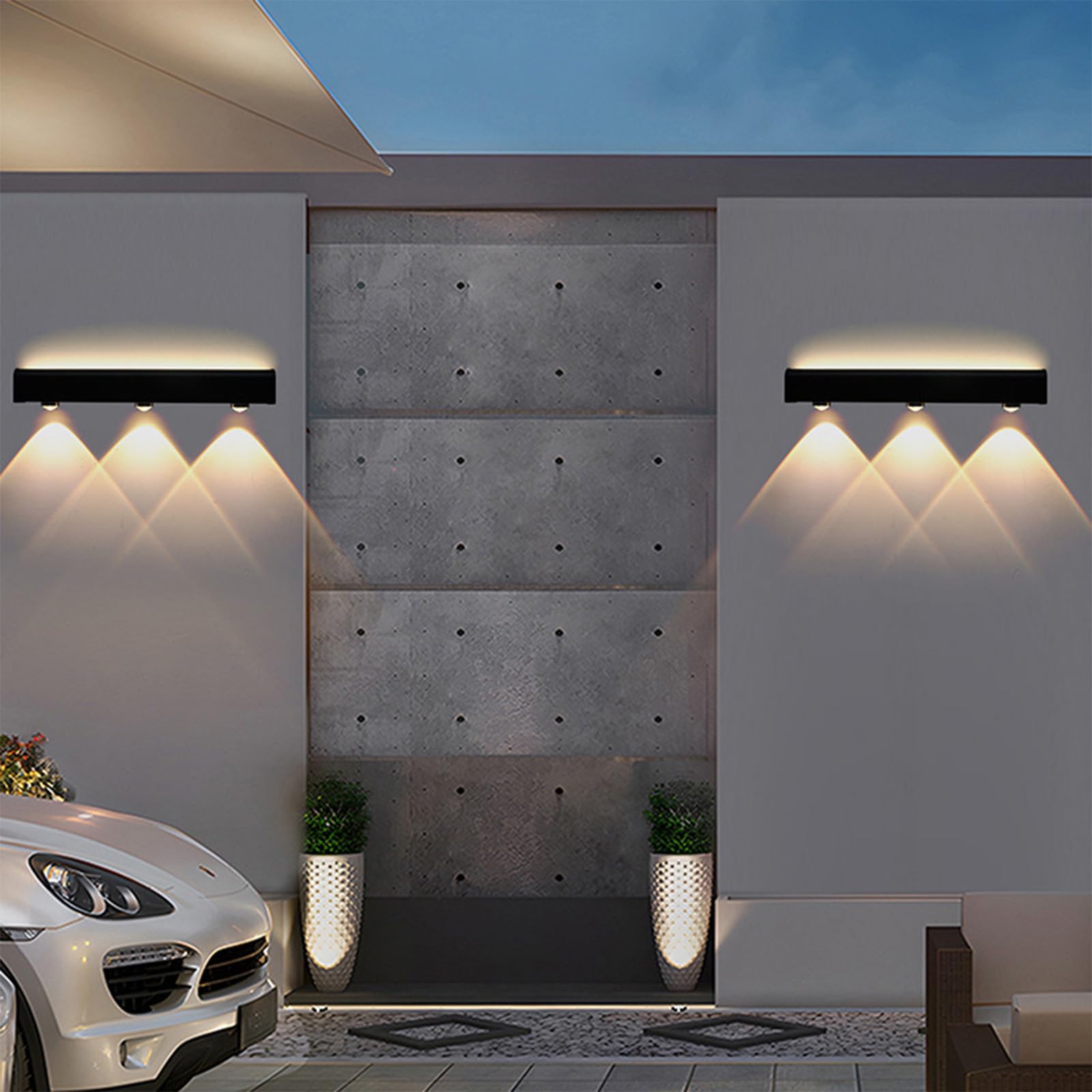 Apliques LED de Pared para Exteriores, IP65, Impermeables, Modernos, Negros, rectangulares, de Aluminio con Foco para Caminos, pasillos, terrazas y baños (100 cm, luz Blanca).